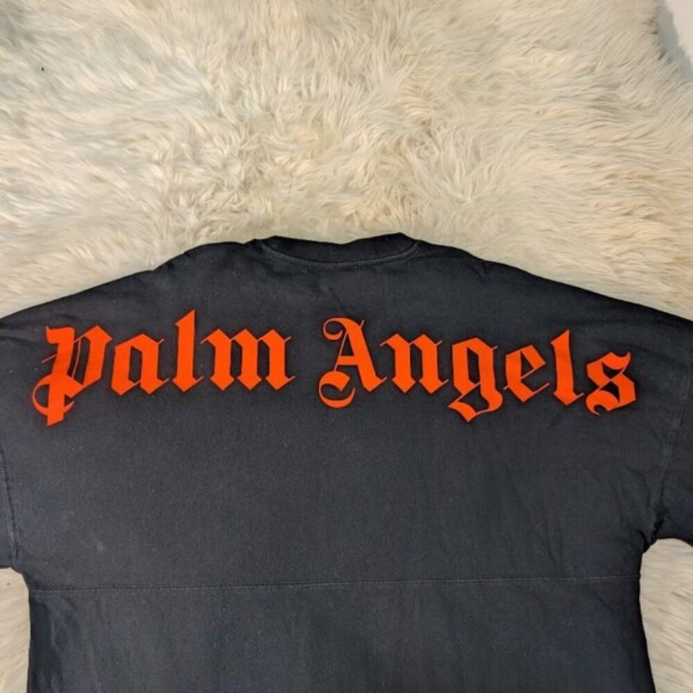 Palm Angels Black And Orange Long Sleeve T Shirt